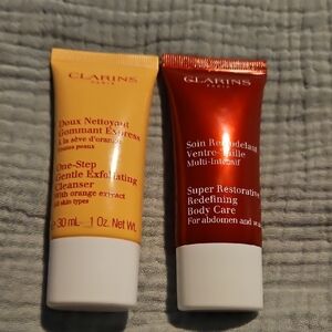 Clarins Gentle Exfoliating Cleanser - Orange and Red